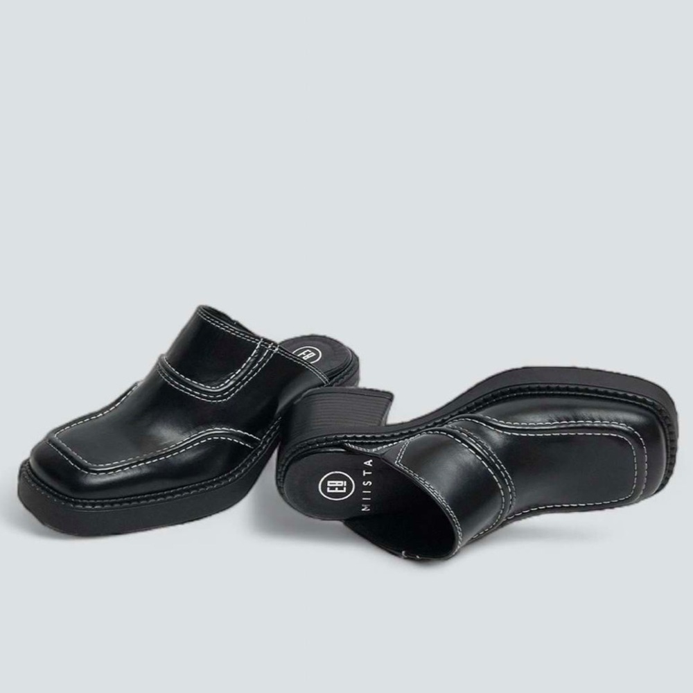 MIISTA RUBI BLACK MULES - Picture 3 of 8